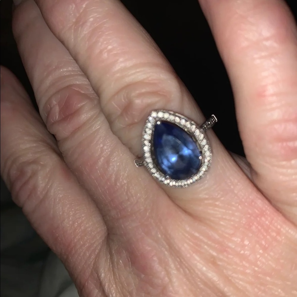 Pear shape tanzanite ring from Cayman Islands